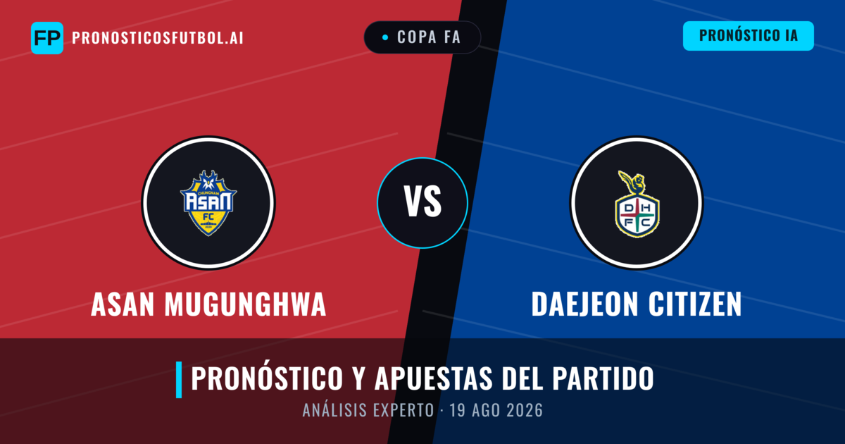 Asan Mugunghwa vs Daejeon Citizen — pronóstico y previa del partido