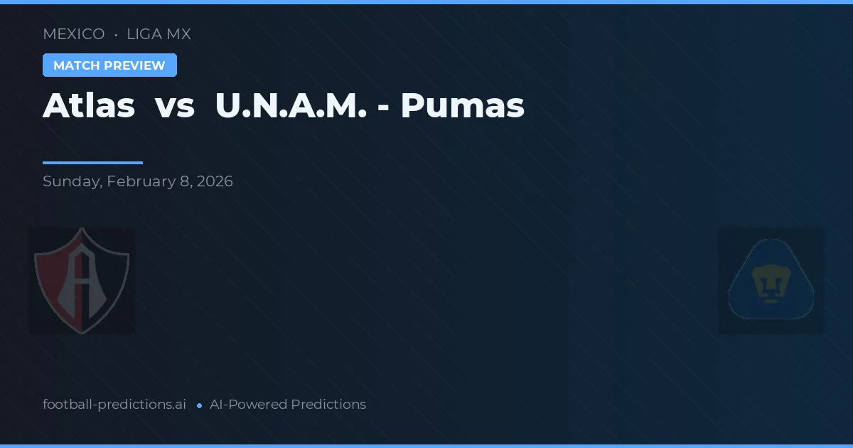 Atlas vs U.N.A.M. - Pumas — pronóstico y previa del partido