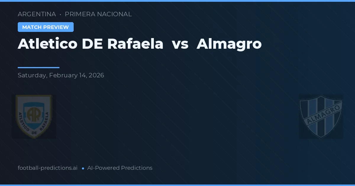 Atlético de Rafaela vs Almagro — pronóstico y previa del partido