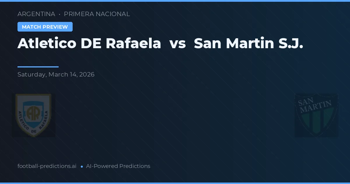 Atlético de Rafaela vs San Martín SJ — pronóstico y previa del partido