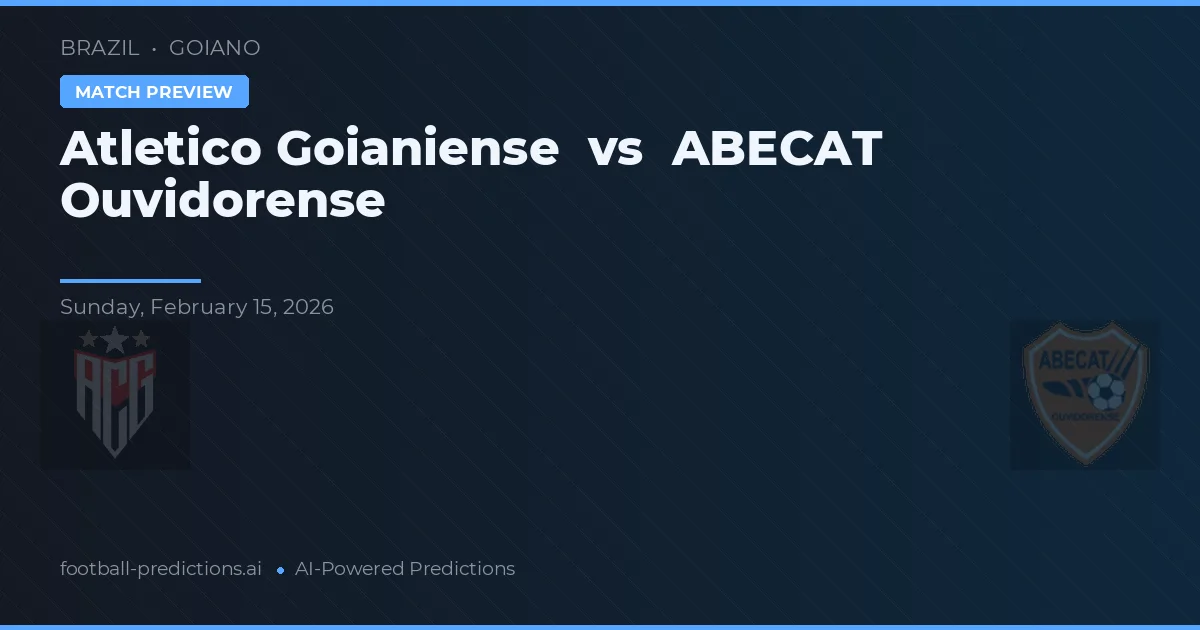 Atlético Goianiense vs ABECAT Ouvidorense — pronóstico y previa del partido