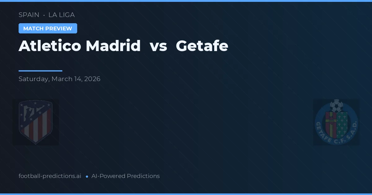 Atlético de Madrid vs Getafe — pronóstico y previa del partido