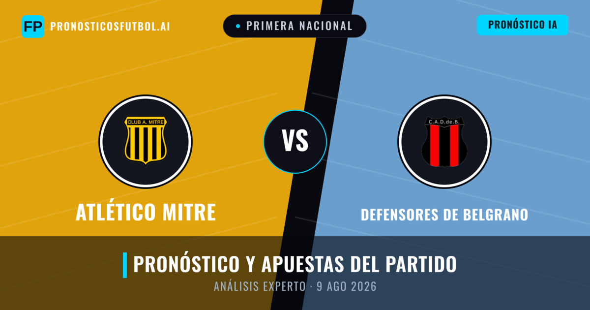 Atlético Mitre vs Defensores de Belgrano — pronóstico y previa del partido