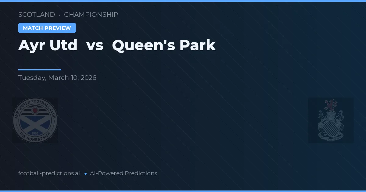 Ayr United vs Queen's Park — pronóstico y previa del partido