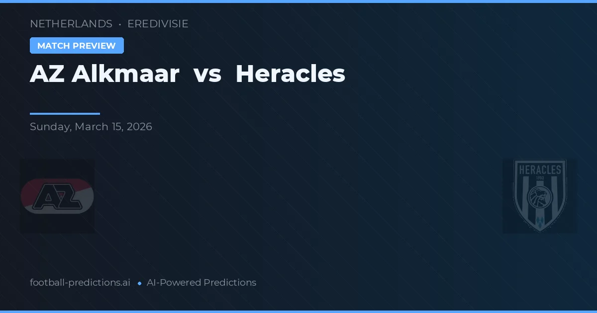AZ Alkmaar vs Heracles Almelo — pronóstico y previa del partido