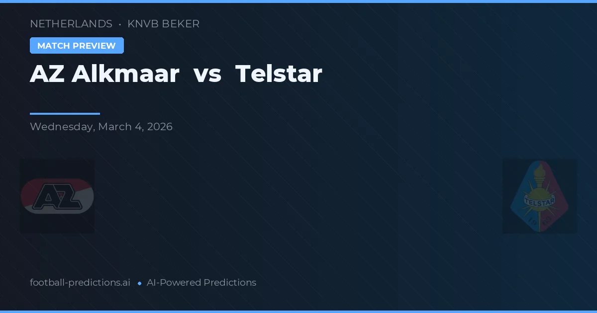 AZ Alkmaar vs Telstar — pronóstico y previa del partido