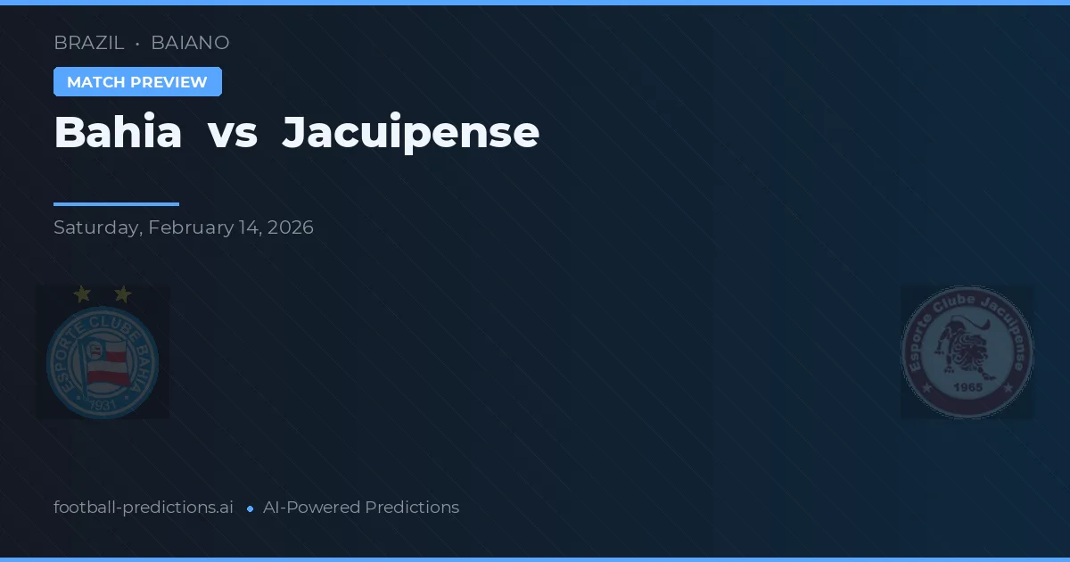 Bahía vs Jacuipense — pronóstico y previa del partido
