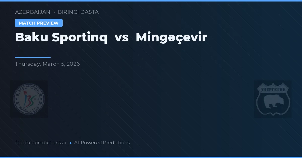 Bakı Sportinq vs Mingəçevir — pronóstico y previa del partido