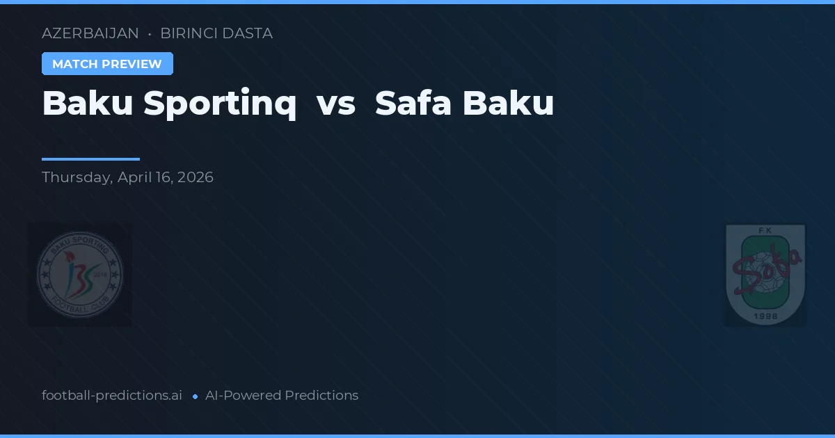 Bakı Sportinq vs Safa Baku — pronóstico y previa del partido