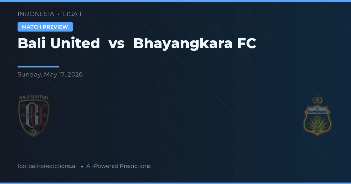 Bali United vs Bhayangkara FC — pronóstico y previa del partido