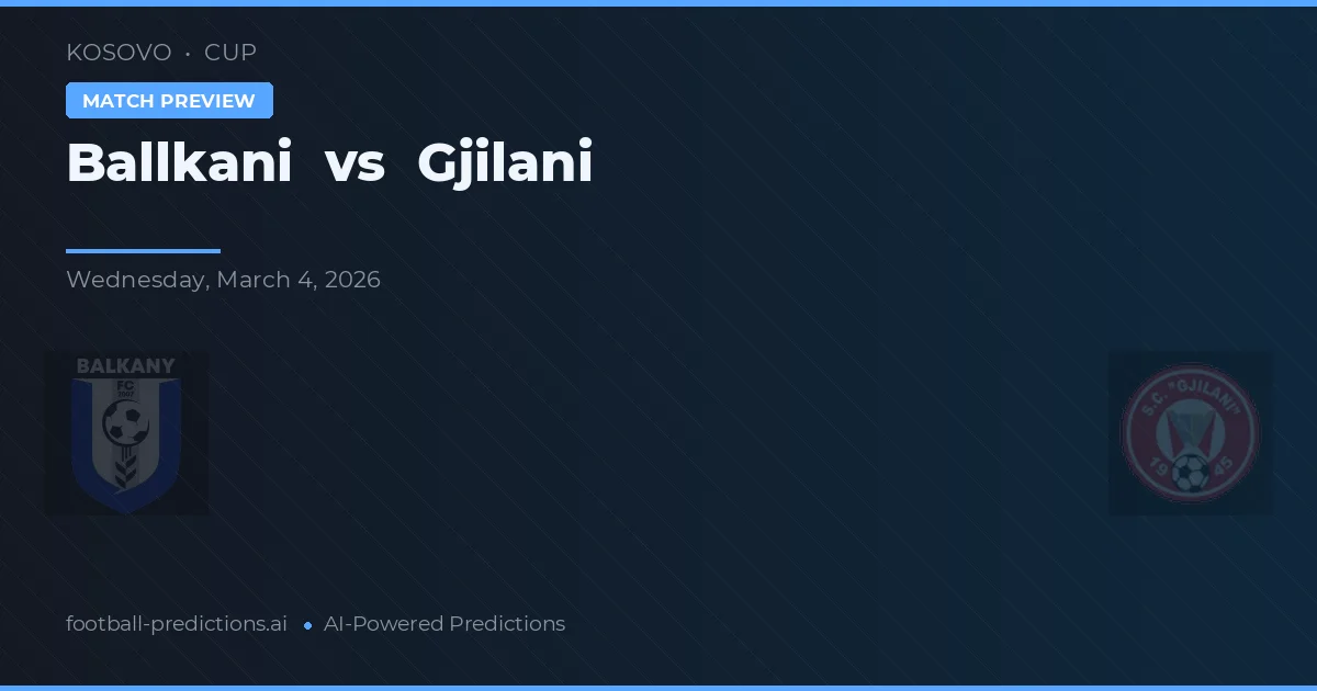 Ballkani vs Gjilani — pronóstico y previa del partido