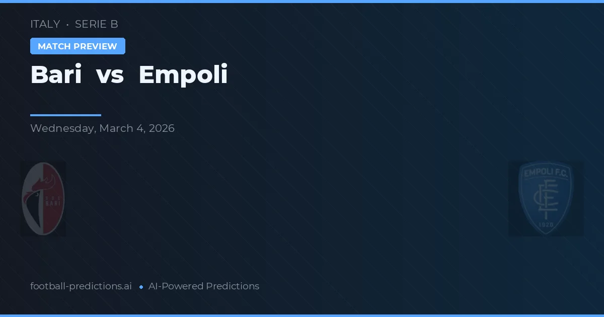Bari vs Empoli — pronóstico y previa del partido