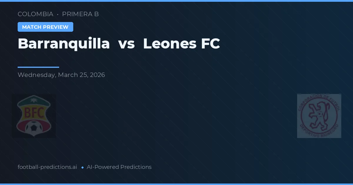 Barranquilla vs Leones FC — pronóstico y previa del partido