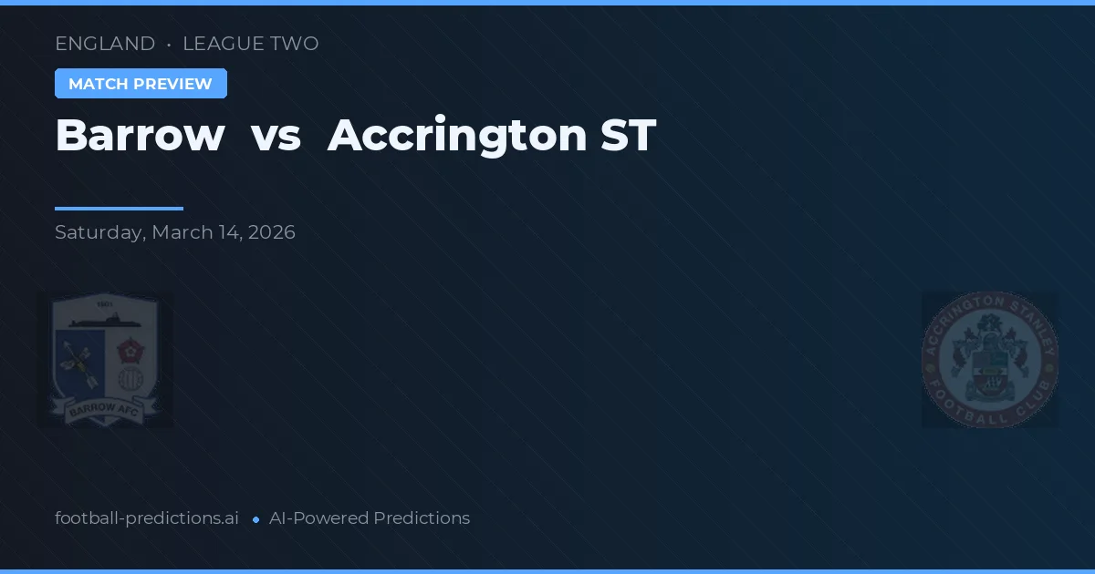 Barrow vs Accrington Stanley — pronóstico y previa del partido