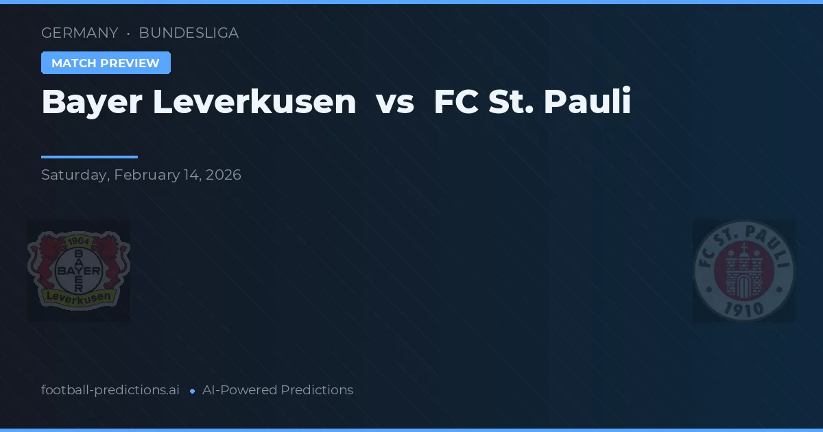 Bayer Leverkusen vs FC St. Pauli — pronóstico y previa del partido
