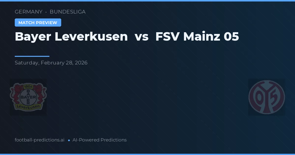 Bayer Leverkusen vs FSV Mainz 05 — pronóstico y previa del partido