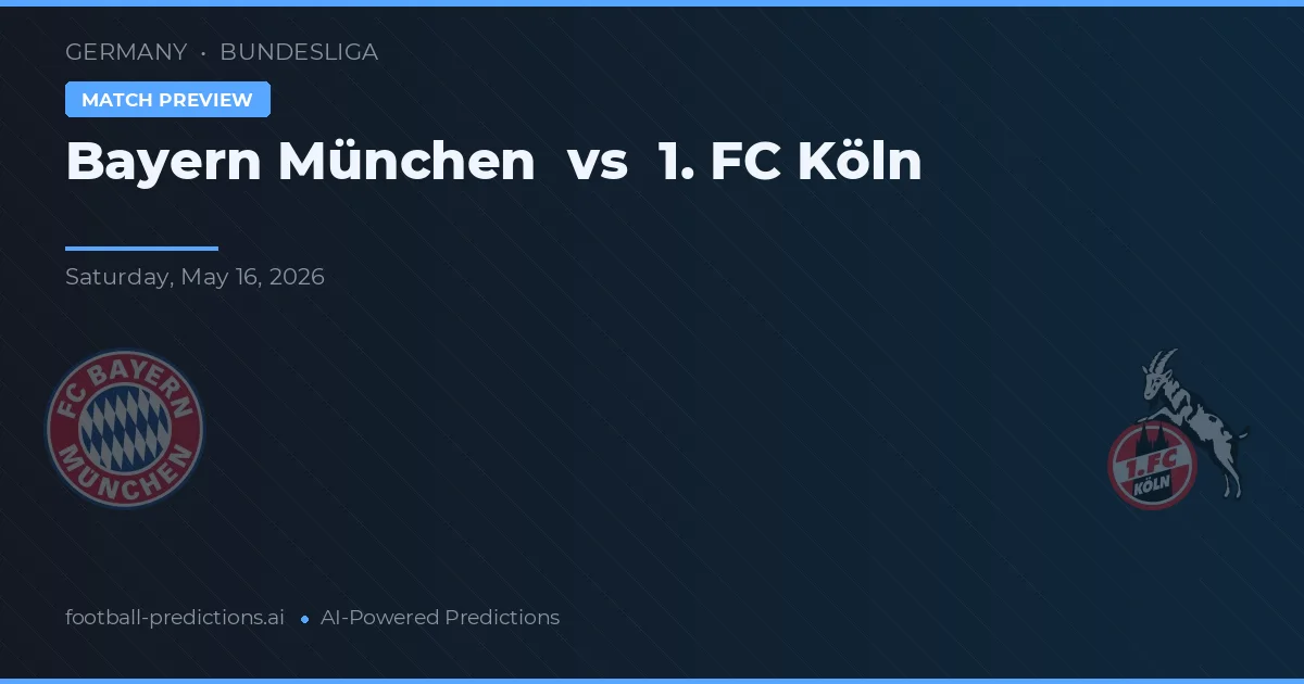 Bayern Múnich vs 1. FC Colonia — pronóstico y previa del partido