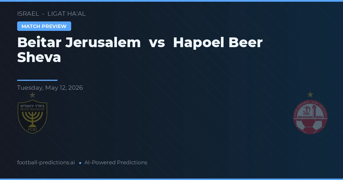 Beitar Jerusalén vs Hapoel Be'er Sheva — pronóstico y previa del partido