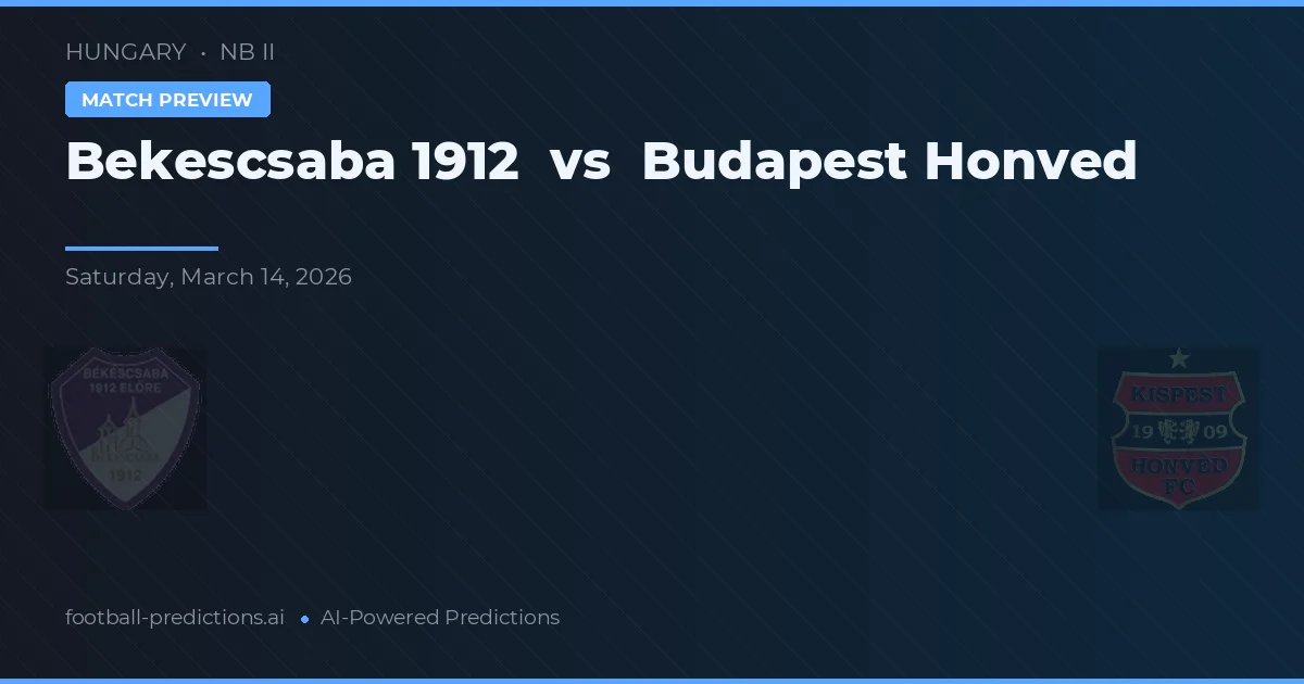 Békéscsaba 1912 vs Honvéd de Budapest — pronóstico y previa del partido