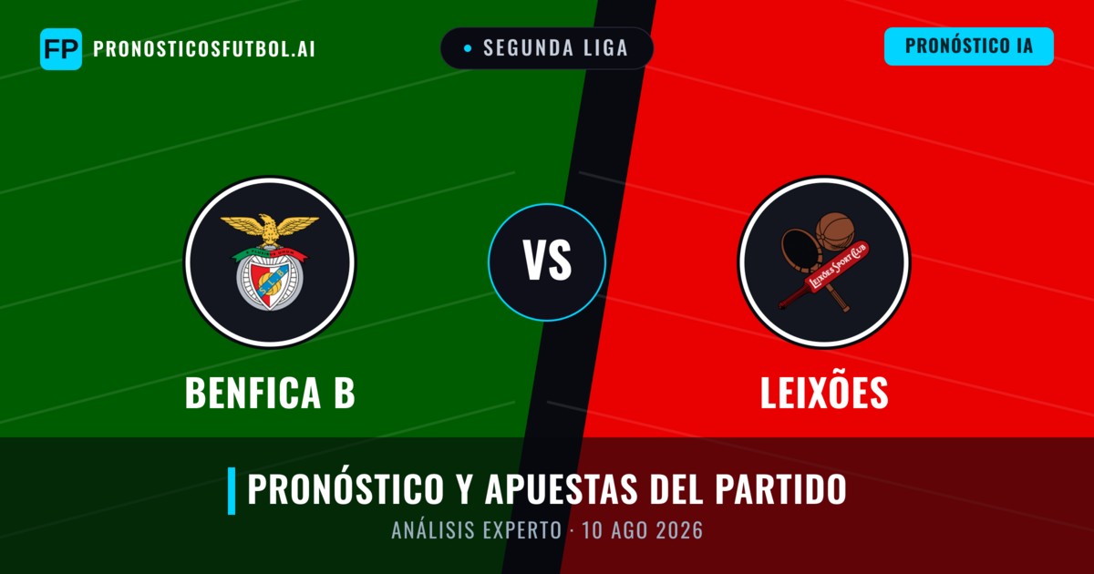 Benfica B vs Leixões — pronóstico y previa del partido
