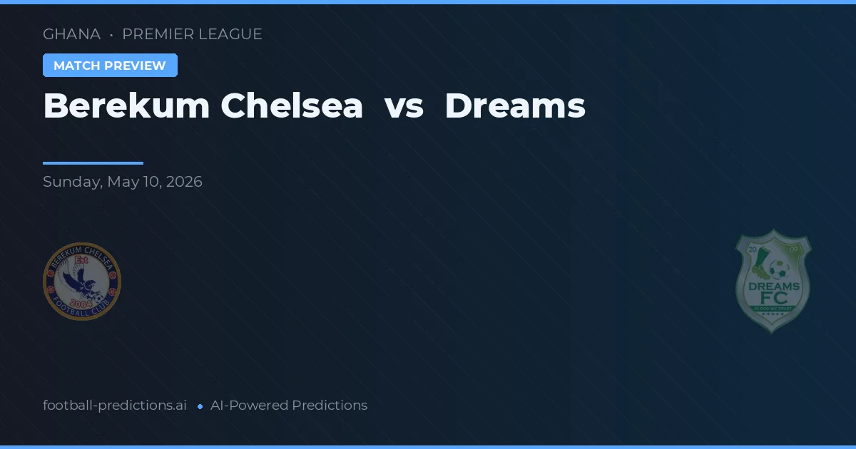 Chelsea de Berekum vs Dreams — pronóstico y previa del partido