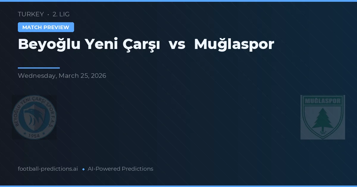 Beyoğlu Yeni Çarşı vs Muğlaspor — pronóstico y previa del partido