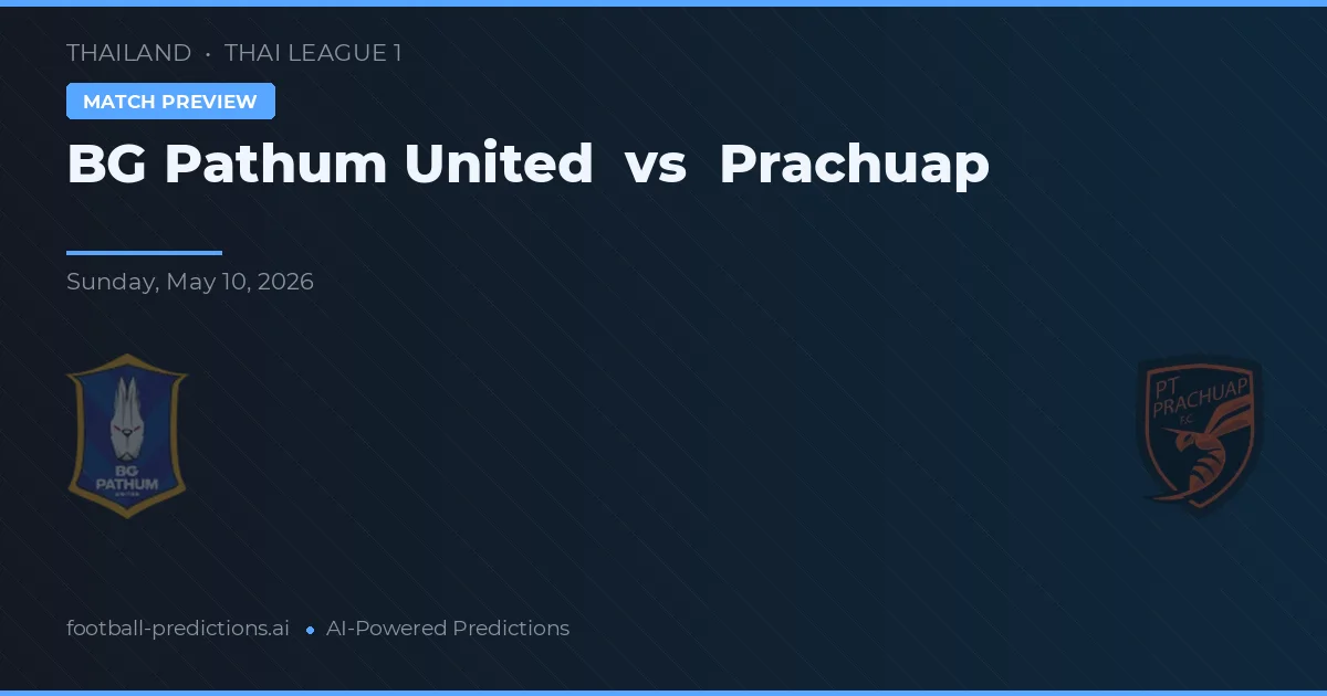 BG Pathum United vs Prachuap — pronóstico y previa del partido