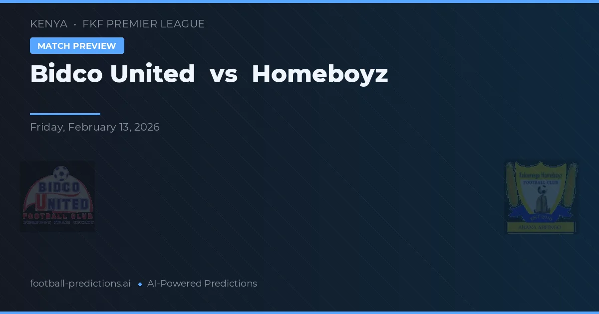 Bidco United vs Homeboyz — pronóstico y previa del partido