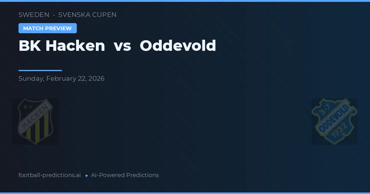 Häcken BK vs Oddevold — pronóstico y previa del partido