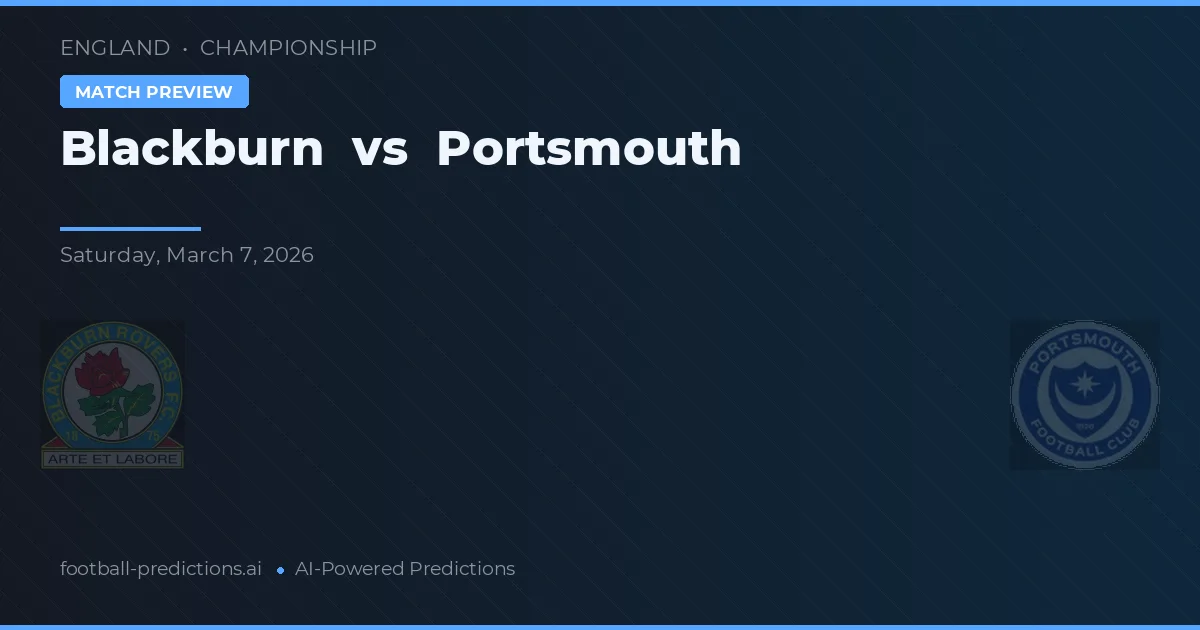Blackburn vs Portsmouth — pronóstico y previa del partido