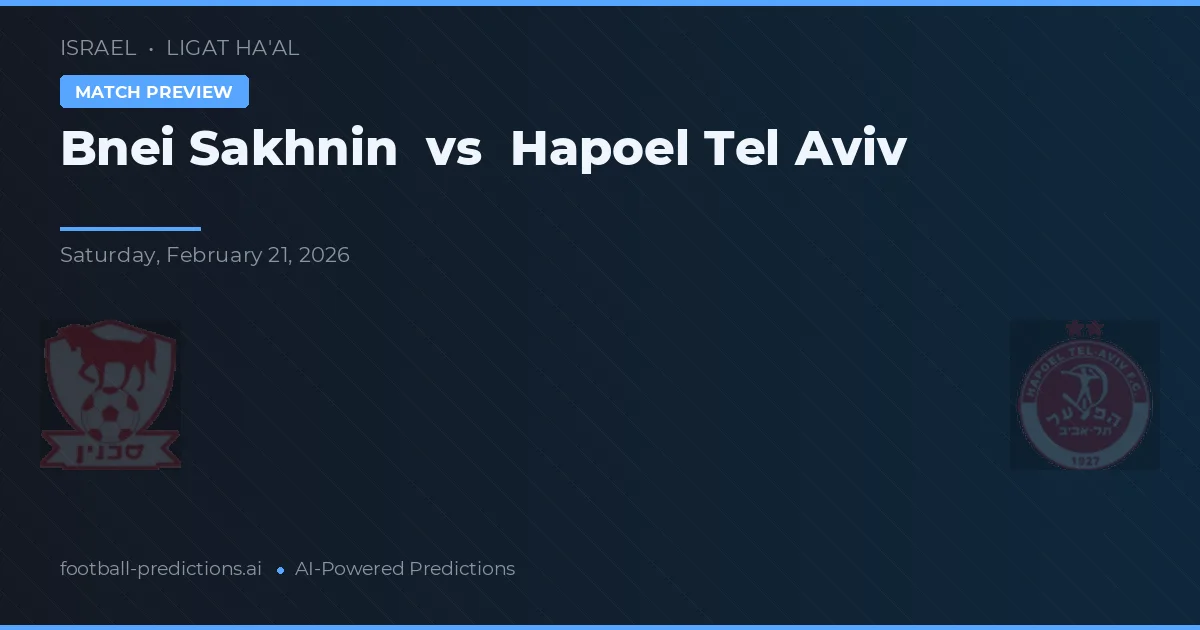 Bnei Sakhnin vs Hapoel Tel Aviv — pronóstico y previa del partido