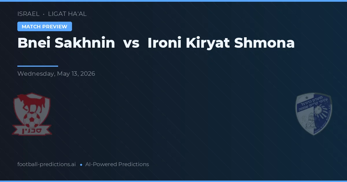 Bnei Sakhnin vs Ironi Kiryat Shmona — pronóstico y previa del partido