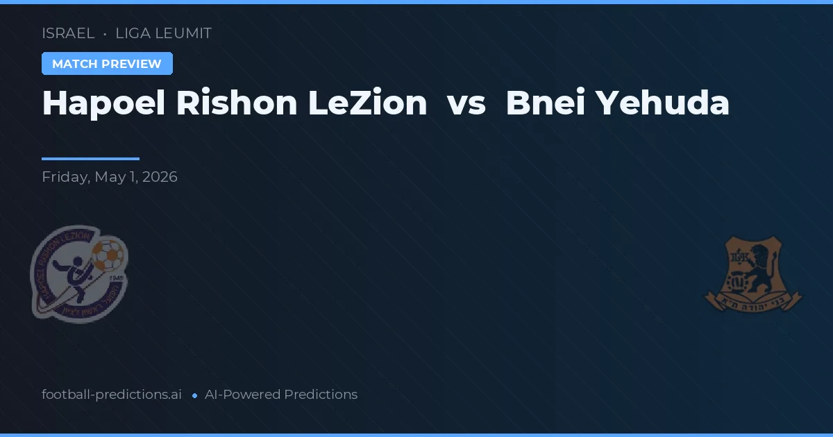 Hapoel Rishon LeZion vs Bnei Yehuda — pronóstico y previa del partido
