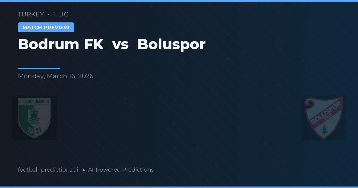 Bodrum FK vs Boluspor — pronóstico y previa del partido