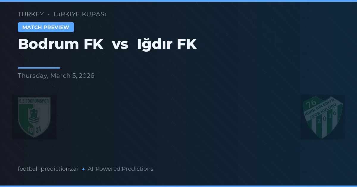 Bodrum FK vs Iğdır Belediyespor — pronóstico y previa del partido