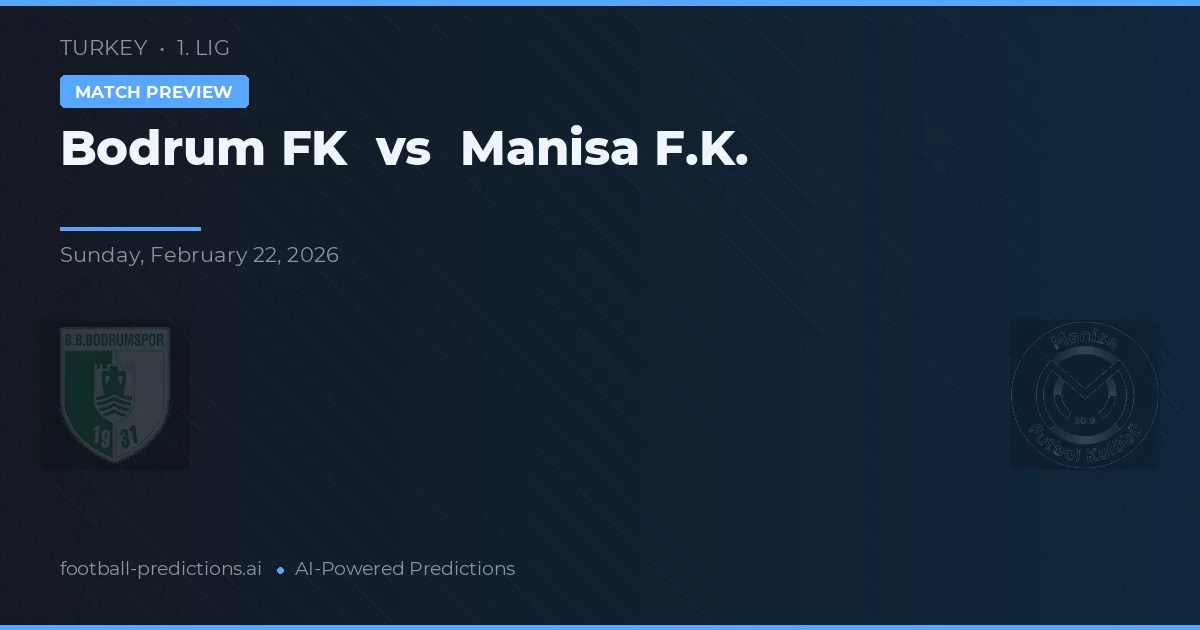 Bodrum FK vs Manisa F.K. — pronóstico y previa del partido