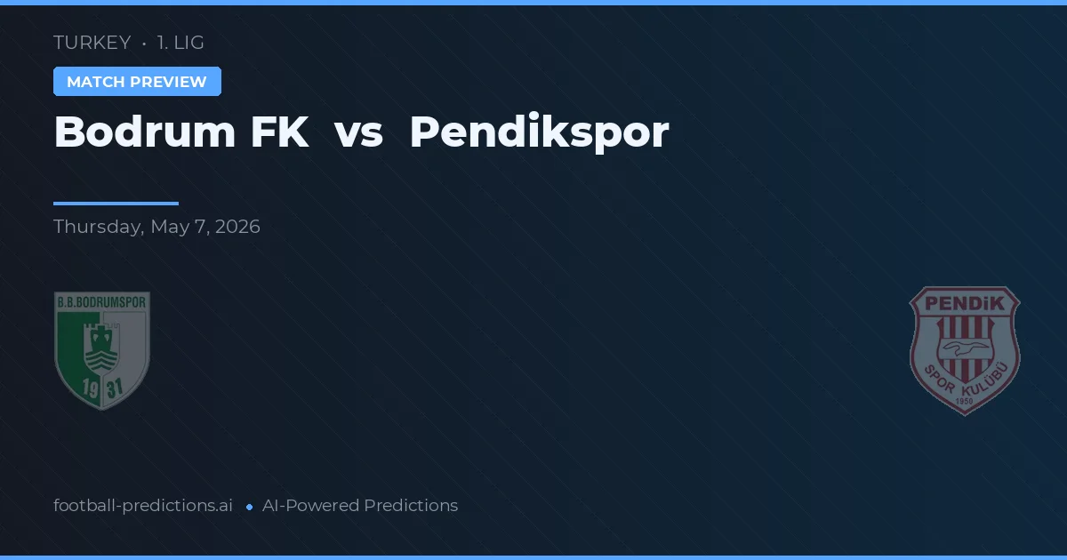 Bodrum FK vs Pendikspor — pronóstico y previa del partido