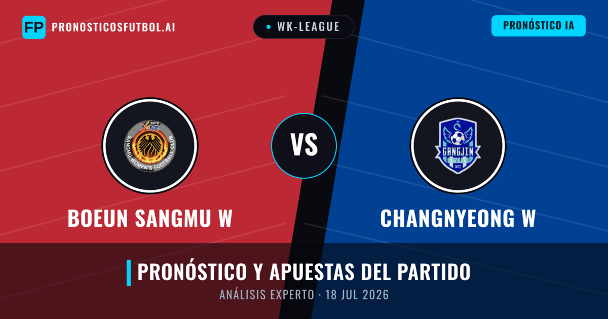 Boeun Sangmu W vs Changnyeong W — pronóstico y previa del partido