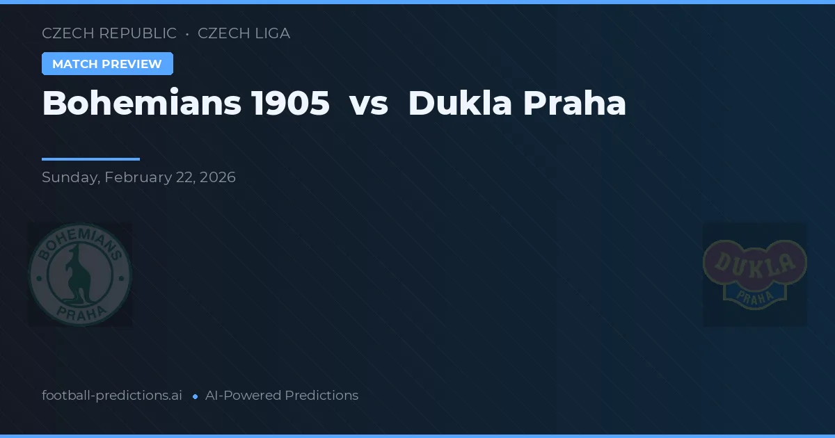 Bohemians 1905 vs Dukla Praga — pronóstico y previa del partido
