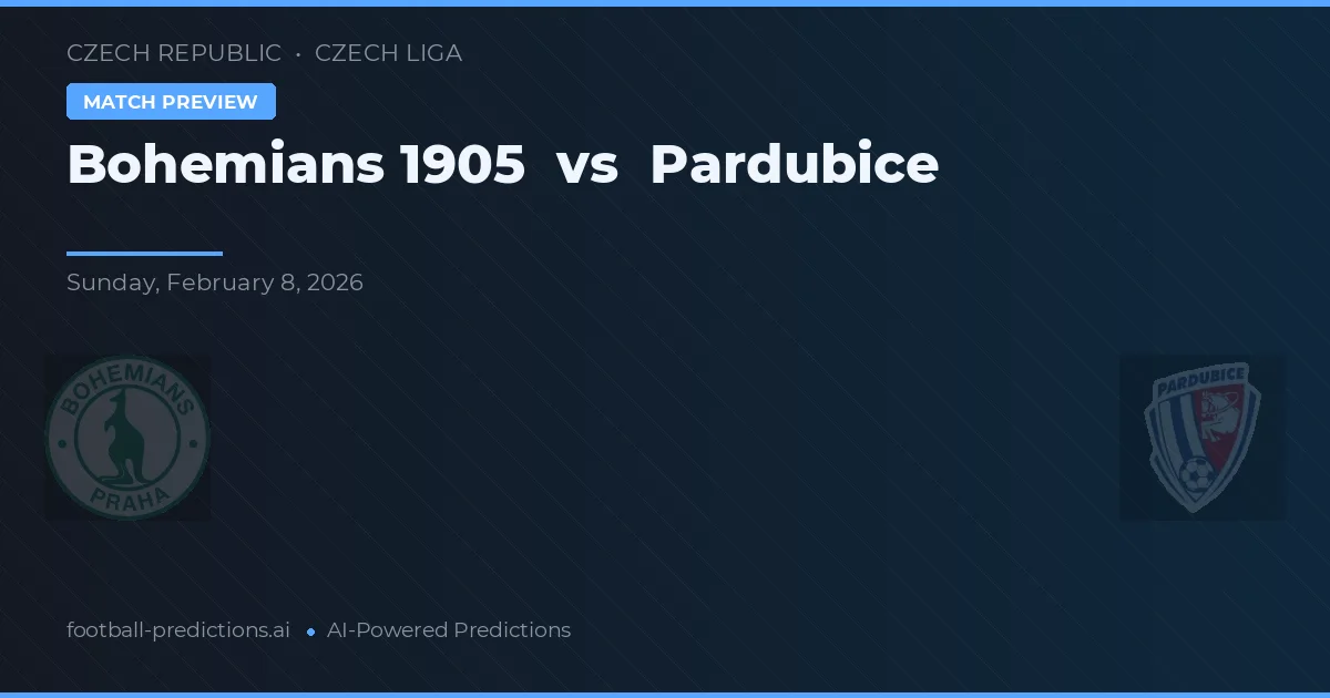 Bohemians 1905 vs Pardubice — pronóstico y previa del partido