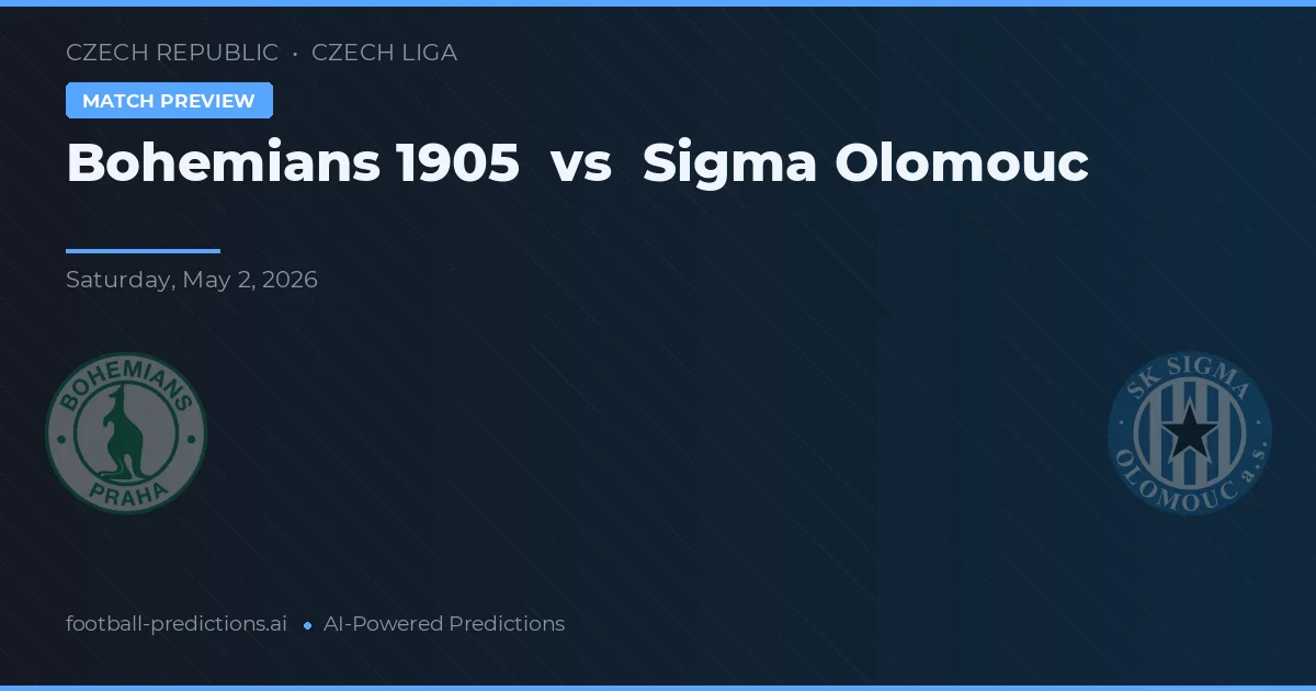 Bohemians 1905 vs Sigma Olomouc — pronóstico y previa del partido
