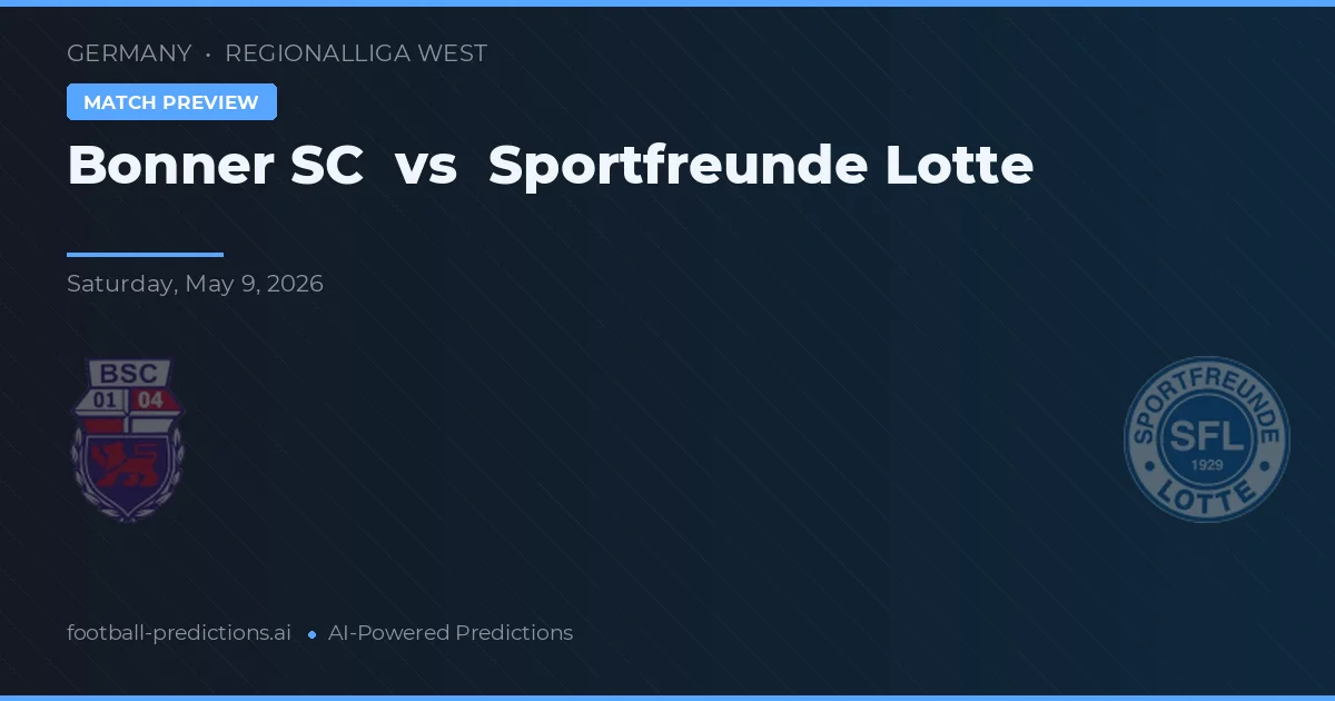Bonner SC vs Sportfreunde Lotte — pronóstico y previa del partido
