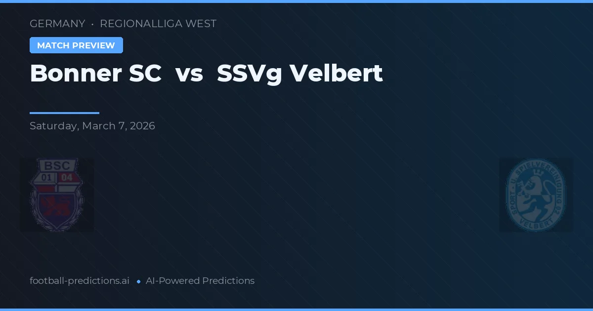 Bonner SC vs SSVg Velbert — pronóstico y previa del partido
