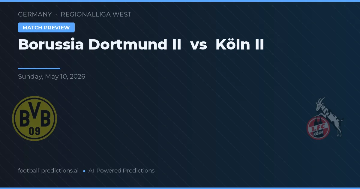 Borussia Dortmund II vs Colonia II — pronóstico y previa del partido