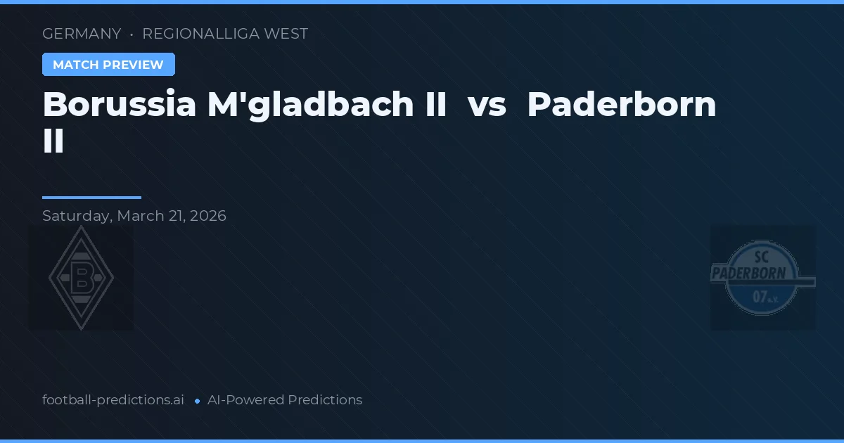 Borussia M'gladbach II vs Paderborn II — pronóstico y previa del partido