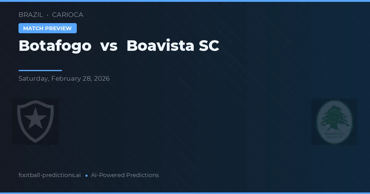 Botafogo vs Boavista SC — pronóstico y previa del partido