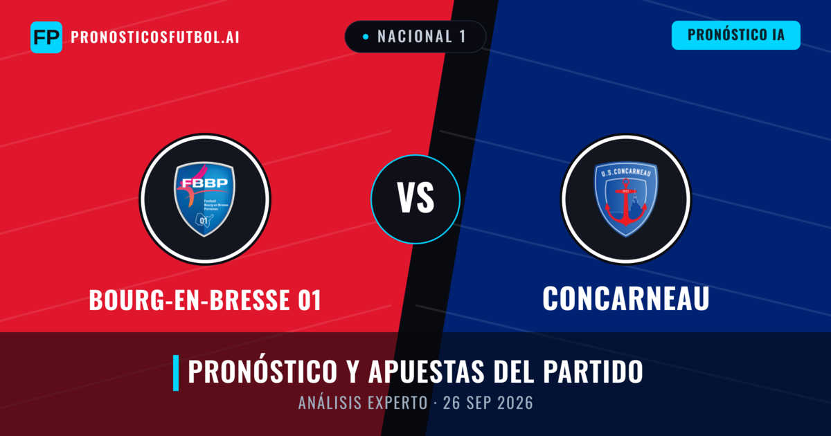 Bourg-en-Bresse 01 vs Concarneau — pronóstico y previa del partido