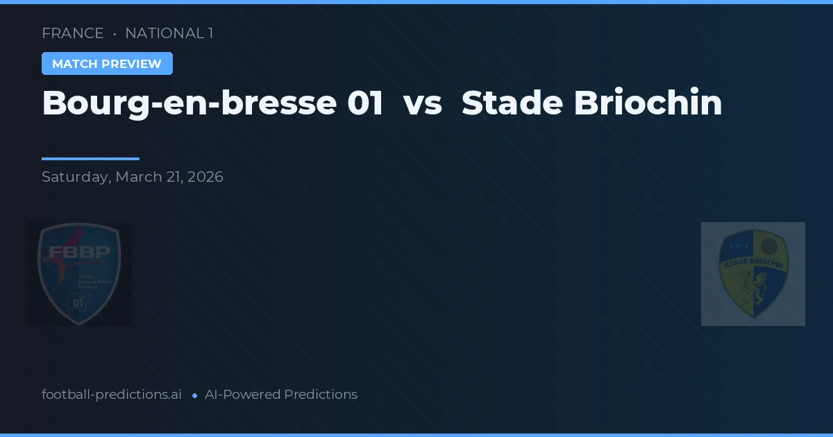 Bourg-en-Bresse 01 vs Stade Briochin — pronóstico y previa del partido