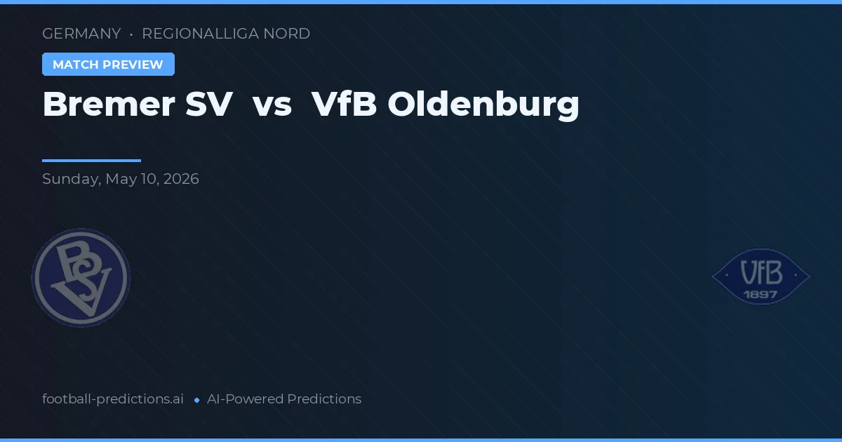 Bremer SV vs VfB Oldenburg — pronóstico y previa del partido
