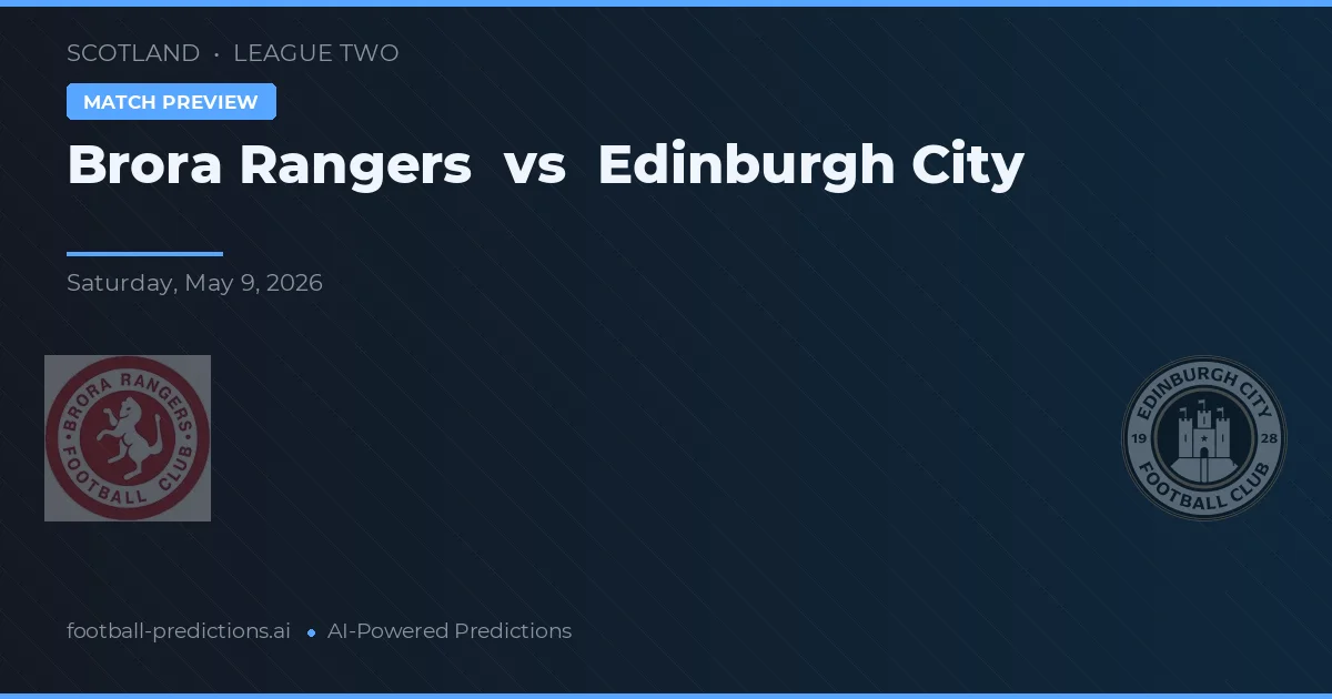 Brora Rangers vs Edimburgo Ciudad — pronóstico y previa del partido
